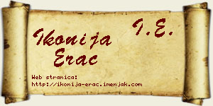 Ikonija Erac vizit kartica